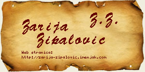 Zarija Zipalović vizit kartica